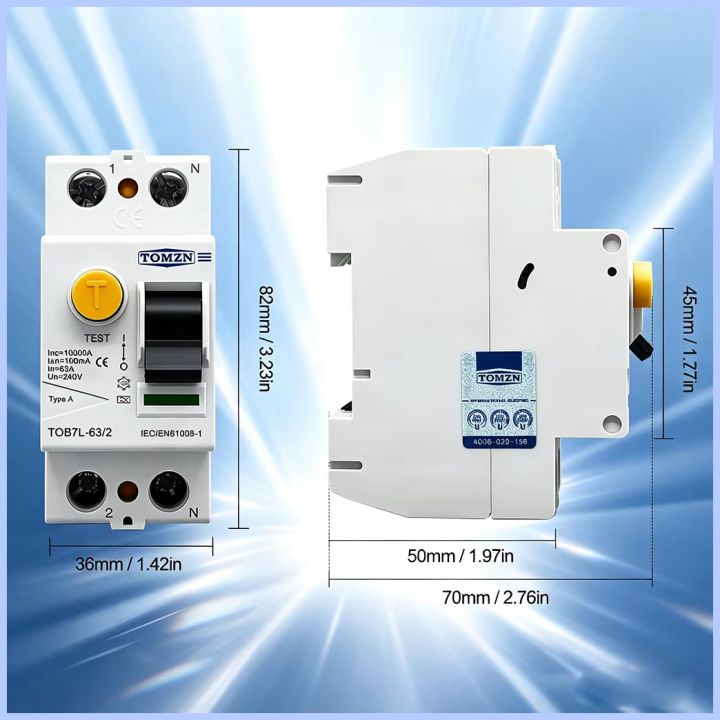 [HOT MKRD] TOMZN Electromagnetic RCCB Residual Current Breaker A/AC/B/F ...