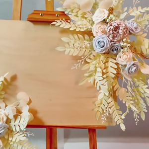 Pack of 2 Reusable Wedding Arch Decoration Elegant Style Artificial Silk Flower Recyclable Floral Arrangement