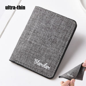 Men Ultra-Thin Wallet Drivers License Card Holder Soft mall Portable Canvas Multi-Function Wallet  Large-Capacity Card Holderd Dompet Lelaki