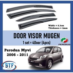 Perodua Myvi 2005-2011 Door Visor Air Press Window Mugen Style Acrylic Wind Deflector (4PCS)