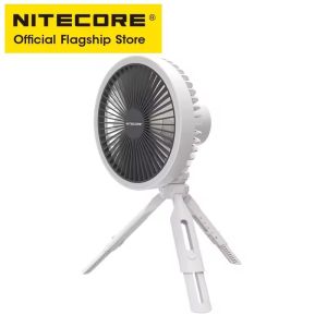 NITECORE NEF10 Electric fan NEF10 3 in 1 for Camping  USB-C Rechargeable Ceiling fans 10000mAh power bank LED light ring Adjustable Tripod
