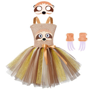 ชุดคอสเพลย์ซาฟารีสำหรับเด็กชุดสำหรับแมวเสือยีราฟ Pakaian Ekor คาดศีรษะชุดทูทูกับสัตว์สิงโตฮาโลวีน