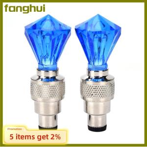 fanghui 2x LED Motorcycle Cycling Bike Bicycle Wheel Tire Valve Flashing Light Car Lamp