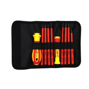 OPEAREY 10Pcs/set Dismountable Insulated Electrician Screwdriver Antiskid Handle Electrical Equipment Drill Bits Multi-function Hand Tool Electrician Repair Tools