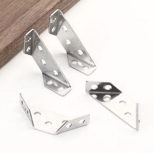 Bộ 4 Pass Ke Góc 90° Dùng Gắn Nhanh 3 Vách Có 7 Lỗ Bắt Vít Đi Kèm 16 Vít Gỗ Kiểu Hình Thang Cân 6x2x2cm Thông Minh Tiện Dụng