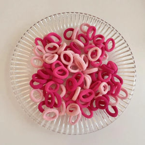 FSACC232 Ikat Rambut 100 Pcs Korea Warna-Warni Karet Rambut Elastis Mini Ikat Rambut Donat Aksesoris Rambut Anak & Wanita