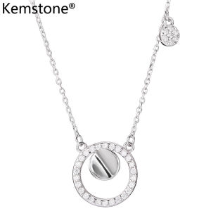 Vòng Cổ Mặt Dây Chuyền Kemstone Cho Nữ Quà Tặng Trang Sức Vòng Cổ Pha Lê Mạ Bạc Thật 925