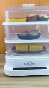 KANAZAWA Electric Steamer 32L With Timer Egg Boiler Cooker Three Layers