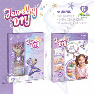 【SG Ready Stock】Premium 48pcs Jewelry DIY Gift Toy Set★Stick-On Nails➕Hair Clip➕Bracelet✅Christmas/Birthday Gift/Present✅