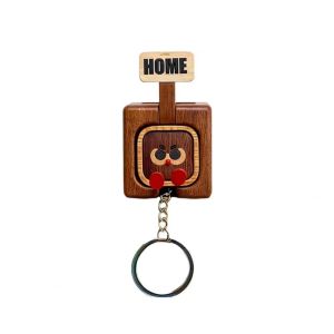Funny Face Expressions Wooden Key Holder Wall Mount Handcrafted ic Key Hook Creative Cartoon Key Storage Rack Home Entryway