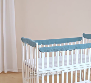 4Pcs Wrapped Rail Cover Thicken Crib Rail Guard for Infant Toddlers Baby Bed SoftEdge Protector Anti-Collision Strip
