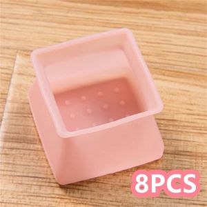 16pcs Square Silicone Chair Silent Leg Covers Thickened Furniture Table Chair Leg Cover Protector Feet Pads Non-slip Caps Foot Protection Bottom Cover Elecrimens11