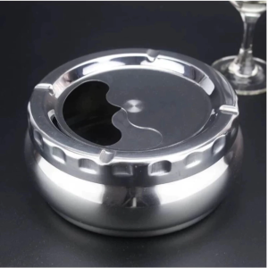 Gạt Tàn Thuốc Inox Nắp Xoay Hiện Đại – Thiết Kế Sang Trọng Gọn Gàng Tiện Dụng Nắp Xoay Tiện Dụng