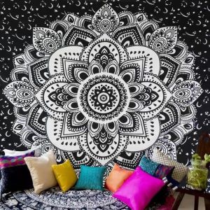 HTF.Mandala Tapestry Wall Decor Space Planet Hanging WallBeach Towel (130*150cm)