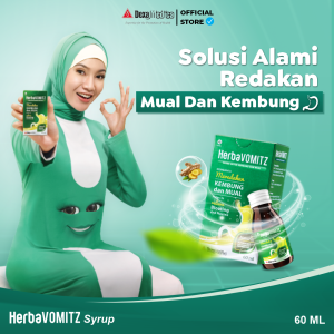 Herbavomitz Sirup 60ml - Solusi Tepat untuk Gejala Kembung Mual dan Gangguan Lain - 2 Box