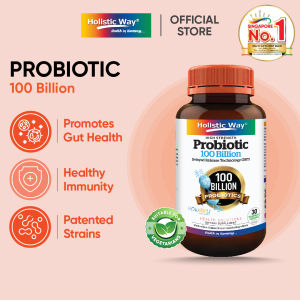 Holistic Way High Strength Probiotic 100 Billion – Delayed Release for Optimal Gut Health Digestion Immunity Bowel Regularity & Overall Well-being (30 Vegetarian Capsules per bottle)