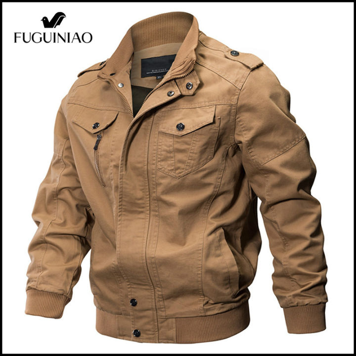 Fuguiniao 2023 military jacket men cotton jacket coat army men's pilot ...