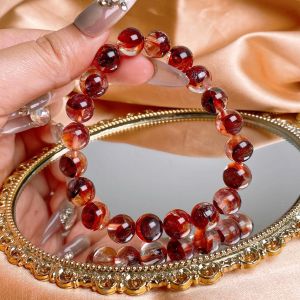 [现货] 10mm 牛血红胶花手串｜旺财转运 × 去晦开运 × 提升能量｜Red Hematoid Quartz Bracelet｜Wealth • Luck Boost • Energy