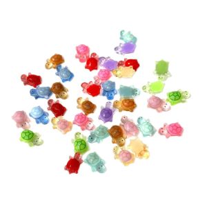 200PCS Cartoon Luminous Turtle DIY Colorful Glow In The Night Turtle Miniatures Cute Mini Home Decor