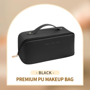 INNEOV Portable Travel Makeup Bag Waterproof Toiletry Bag Organizer Multifunctional Leather Travel