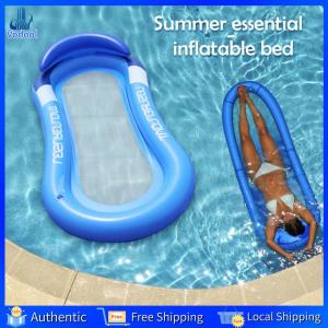 [Vodool Home Mall] Inflatable Hammock Floatings Row Lounger Folding Swimming Bed Portable Beach Summer Swimming Pool Float Air Mattresses