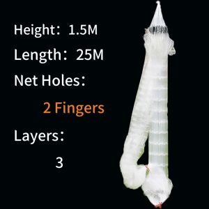 1.5 Meter High 3-Layer Fishing Net Plastic Float Weight Increase Iron Lead Ready To Used Fishing Net