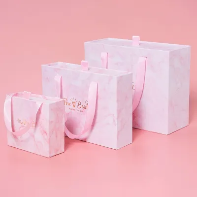 Hộp đựng quà tặng Hộp kéo kèm quai xách cứng cáp nhiều size Hộp quà màu hồng xinh xắn Lémi Accessories