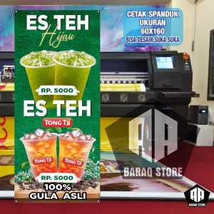 Cetak Spanduk Banner ES TEH HIJAU & ES TEH TONG TJI Costom Desain