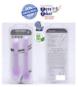 Twistshake Feeding Spoon - 2 Pack, 4+ Months, Pastel Purple - Soft Material, Easy Grip, Dishwasher Safe - Ideal for Toddler Learning - Free from BPS, BPA - Limited Stock Offer, Follow Shop for More Discounts