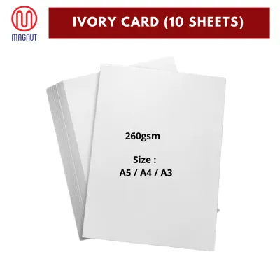 10 Sheets - Ivory Card Paper 260gsm Book Cover Labelling Box DIY Hand Craft Invitation Card Printing