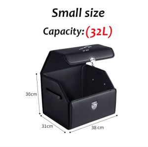 Car trunk storage box high-grade leather material foldable car storage box car interior supplies