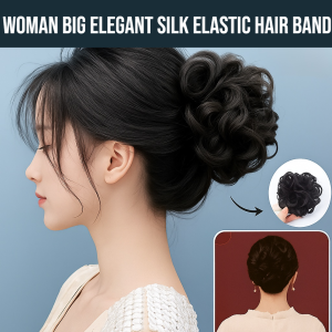 Woman Big Elegant Silk Elastic Hair Band Satin Scrunchies Hair Tie Ladies Grip Loop Ponytail Hold Headwear Hair Accessory