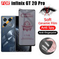 3 IN 1 infinix GT 20 Pro Anti-Spy Privacy Ceramic film For infinix Note 40 30 10 Pro Smart 8 Pro 8 Plus Smart 7 Camera Lens Glass Screen Protector and Back film. 