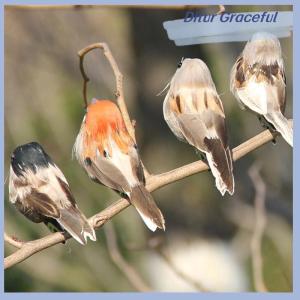 Ditur 1ชิ้นขนนกโฟมปลอมสีเทานกตกแต่งงานแต่งงานบ้าน