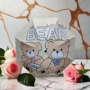 พร้อมส่ง ร่มยูวี ร่มกันแดด กันฝน ร่มลายน้องหมีน่ารักสดใส ร่มพับร่ม3ตอน (ไม่ใช่อัตโนมัติ)