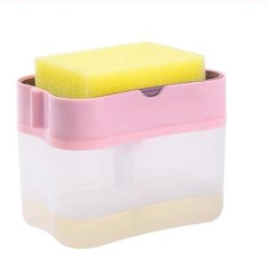 2-in-1 Soap Pump Dispenser Sponge Holder | Universal Kitchen Sponge Caddy Dish Soap | Liquid Sponge Soap Holder
