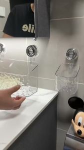 Light Luxury Glacier Pattern Suction Cup Shelf bathroom No punching Strong Suction Cup Organizer Bathroom Rack Corner Rack Shampoo Shower Dew Rack Bathroom Cosmetic Storage Rack