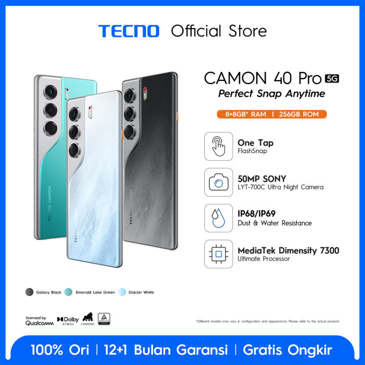 [FLASHSNAP PRO] TECNO CAMON 40 Pro 5G 8+8GB*256 GB, Mediatek D7300 ...