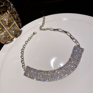 [Cutewomen2020] European and American Fashion Personality Jewelry Necklace Element Necklace Fashion Girl Full Rhinestone Necklace
