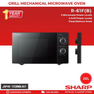 Sharp R-61F(B) 20L Microwave Oven with Grill 800W Power 5 Cooking Levels (Ltest Model)