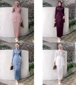 ADA JUMBO Fayra Baju Kurung Malaya Wanita Terbaru Payet Muiara Seragam Bridesmaid