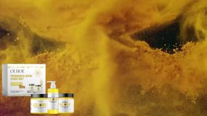 OUHOE Turmeric Face Wash Brightening Cleanser Exfoliating Scrub Dark Spot Corrector Hydrating Skin Firming For All Skin Types Daily Use 100ml