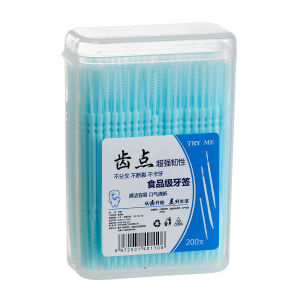 ToothPick Brush 200 per Box-Say goodbye to stuck food and hello to a fresher smile! Our food-grade dental toothpick Brush are designed to be strong flexible and gentle on gums perfect for everyday oral care.Cleans between teeth without hurting gums