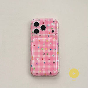 For iPhone 17 Pro Max Case TPU Star Grid Gilding Phone Case For 16 15 Cover Aesthetic Korean Cute