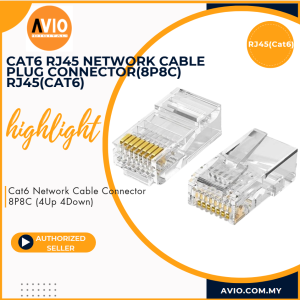 RJ45 Cat6 Crystal Plug Connector 8P8C 8 Pin LAN Network Internet Cable use DIY Clamp RJ45(Cat6)