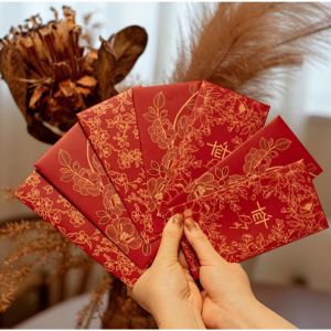 (QUÀ TẶNG) Set 60 Bao Lì Xì Tết Bính Ngọ 2026 - Mẫu Thiết Kế Độc Quyền Hoa Nhí và Ngựa in 5D cán mờ