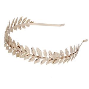 Shinning Leaves Shape Headband for Cosplay Golden Silver Greek Style Hair Hoop Wedding Party Goddess Leaves Crown