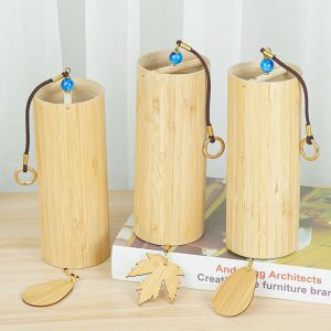 Unique Natural Sound Bamboo Wind Chimes Maple Leaf Figure Four Seasons Wind Bell Wind Blows Pendant Wind Chimes Balcony Decor2026