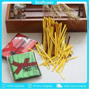 In Stock: 800pcs/pack Bread Lollipop Cookies Souvenir Packaging Metal Twist Wire Ties DIY Packaging