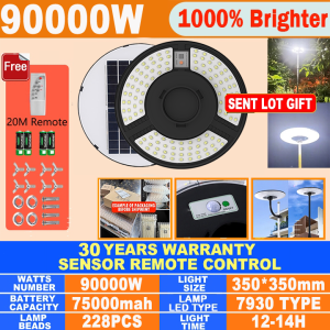 [Free shipping]UFO Solar Street Light Outdoor Waterproof IP67 500000W Heavy Duty Energy Saving Solar Lights Garden Motion Sensor  Automatic Spot light  With Solar Panel remoter control Stable light Radar mode